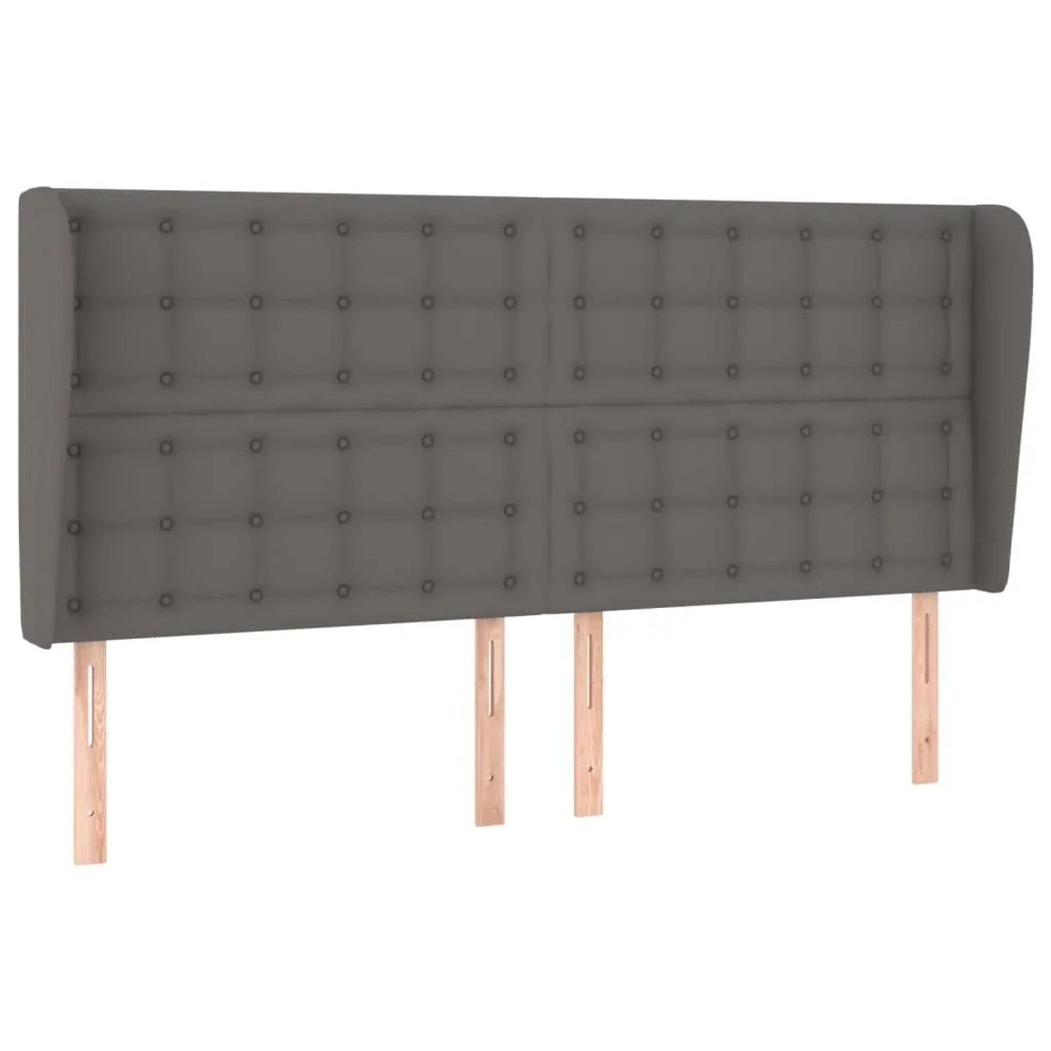 vidaXL Kopfteil mit Ohren Grau 183x23x118/128 cm Kunstleder 3118062