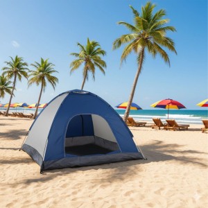 Relaxdays Pop Up Zelt Polyester Anthrazit Blau UV Schutz 50 135 cm x 200 cm x 200 cm 1,4 kg