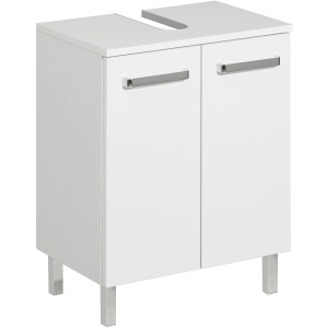 Pelipal Waschbeckenunterschrank Quickset 312, 50 cm, weiß mit Chromgriffen.