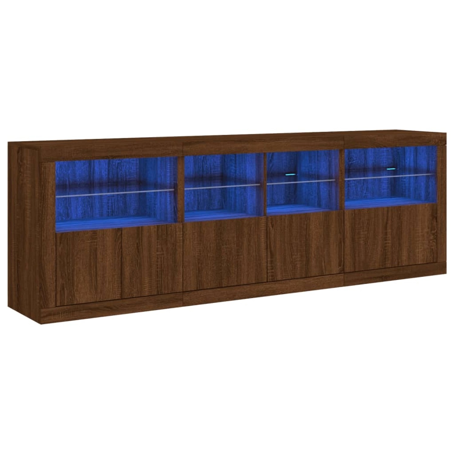 vidaXL Sideboard mit LED-Leuchten Braun Eichen-Optik 202x37x67 cm 3209015 günstig online kaufen