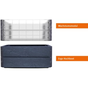 Garantia Hochbeet Ergo Quadro Turbo S 50 Stone mit Wachstumsmodul, Steinoptik.