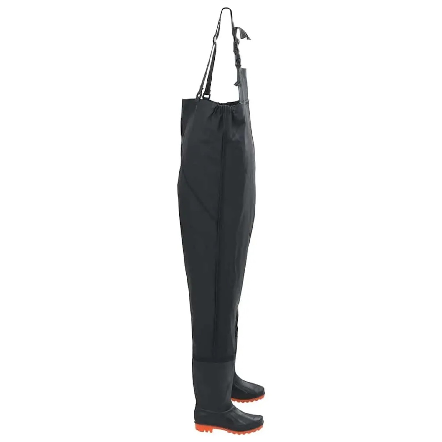 Schwarze vidaXL Wathose mit Stiefeln, Größe 39, für Angler und Landwirte.