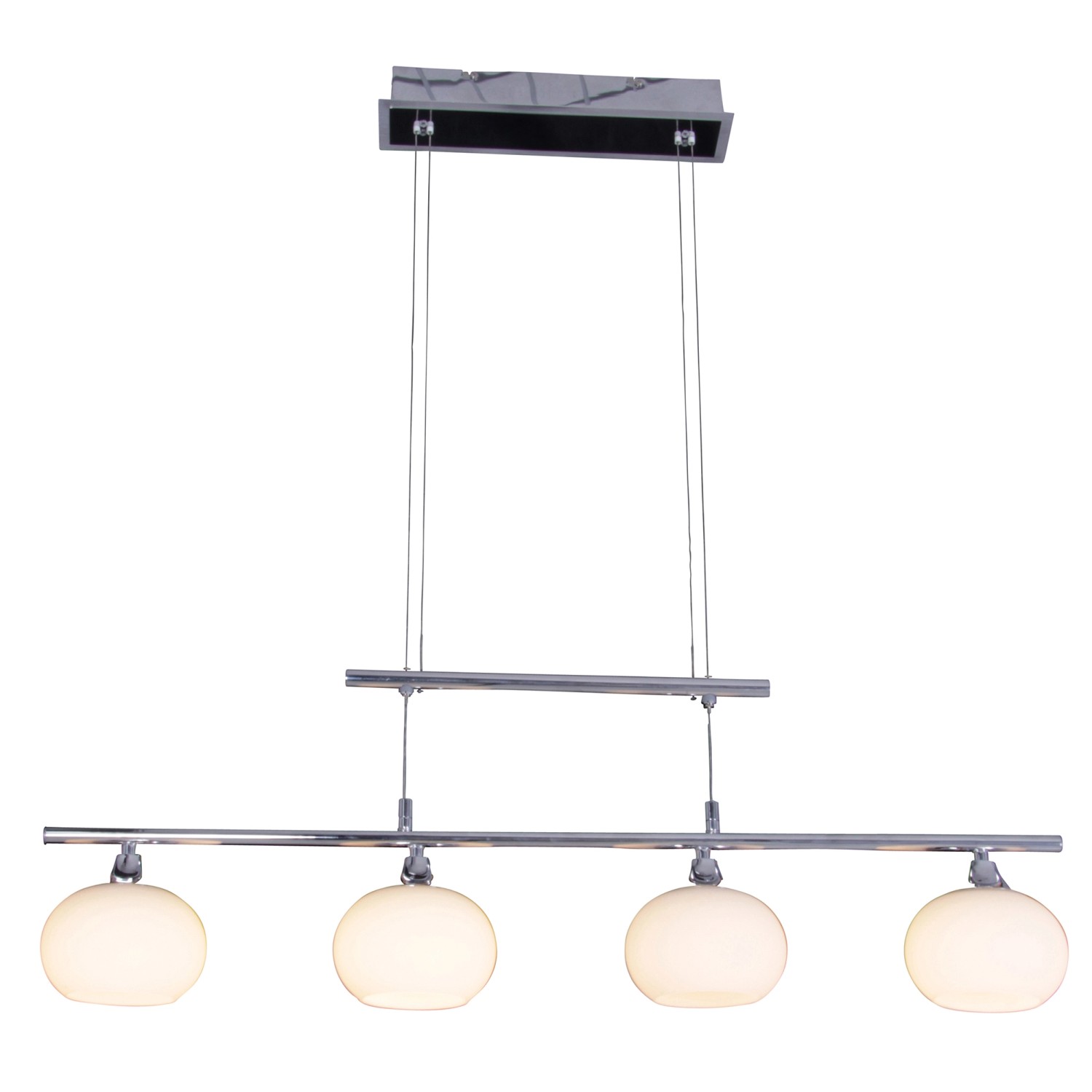 Näve LED-Pendelleuchte Kemi Chrome Ø 150 cm x 82 cm 4er-Set günstig online kaufen