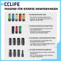 CCLIFE 18-tlg. 1/2 Zoll Radmutter Stecknuss Set. Farbige Nüsse für Standard-, Spezial- & beschädigte Radmuttern, auch für Tesla.