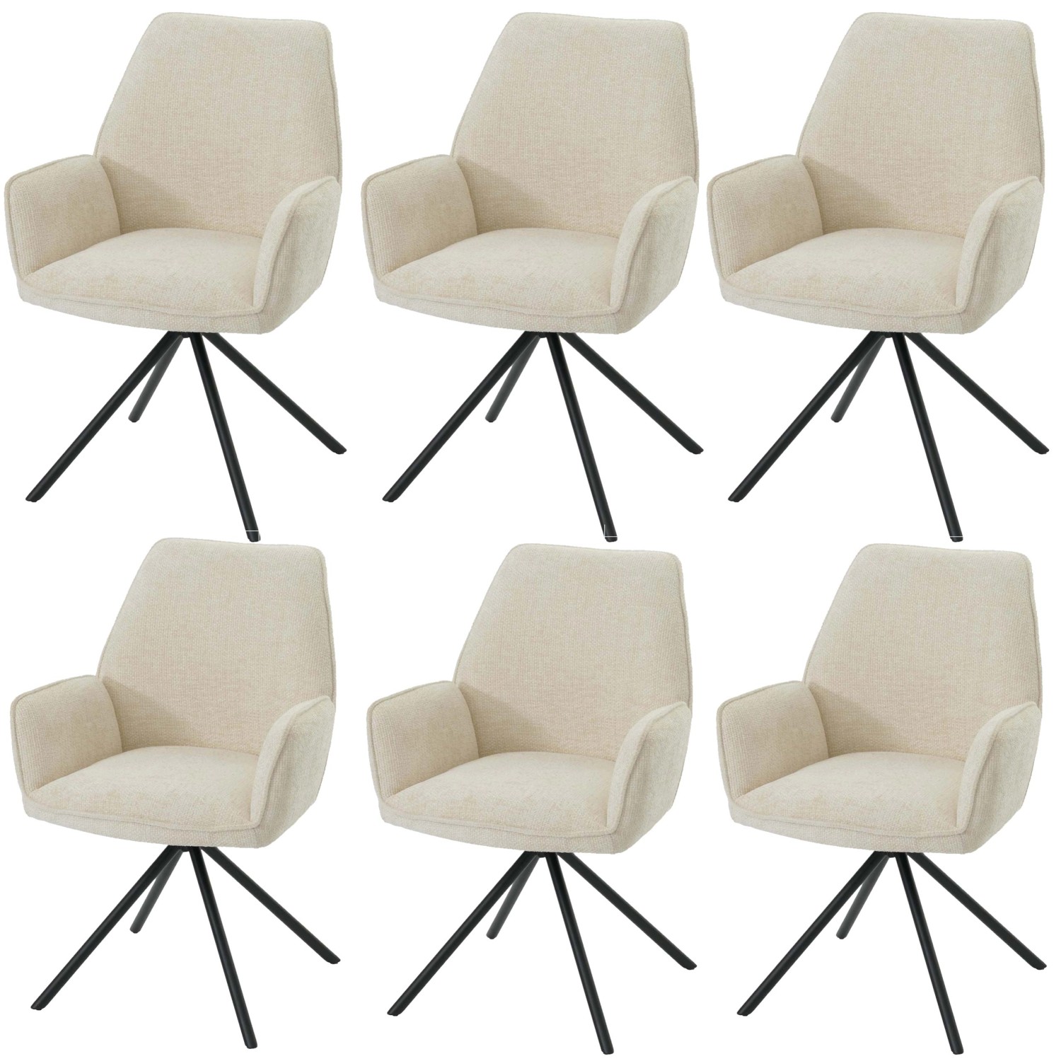 MCW Esszimmerstuhl G67 6er-Set Creme