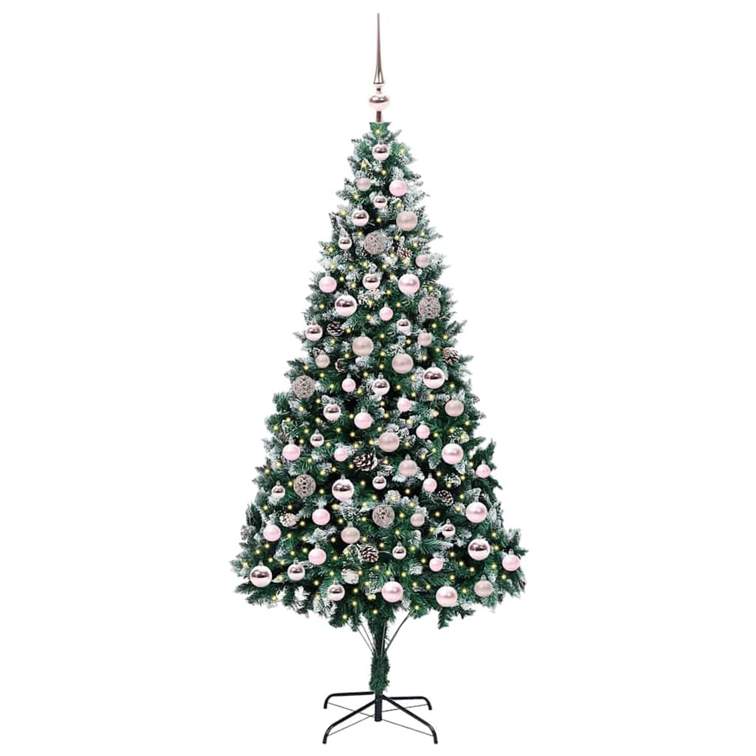 vidaXL Künstlicher Weihnachtsbaum mit 300 LEDs mit Ständer Grün 210 cm 3396275