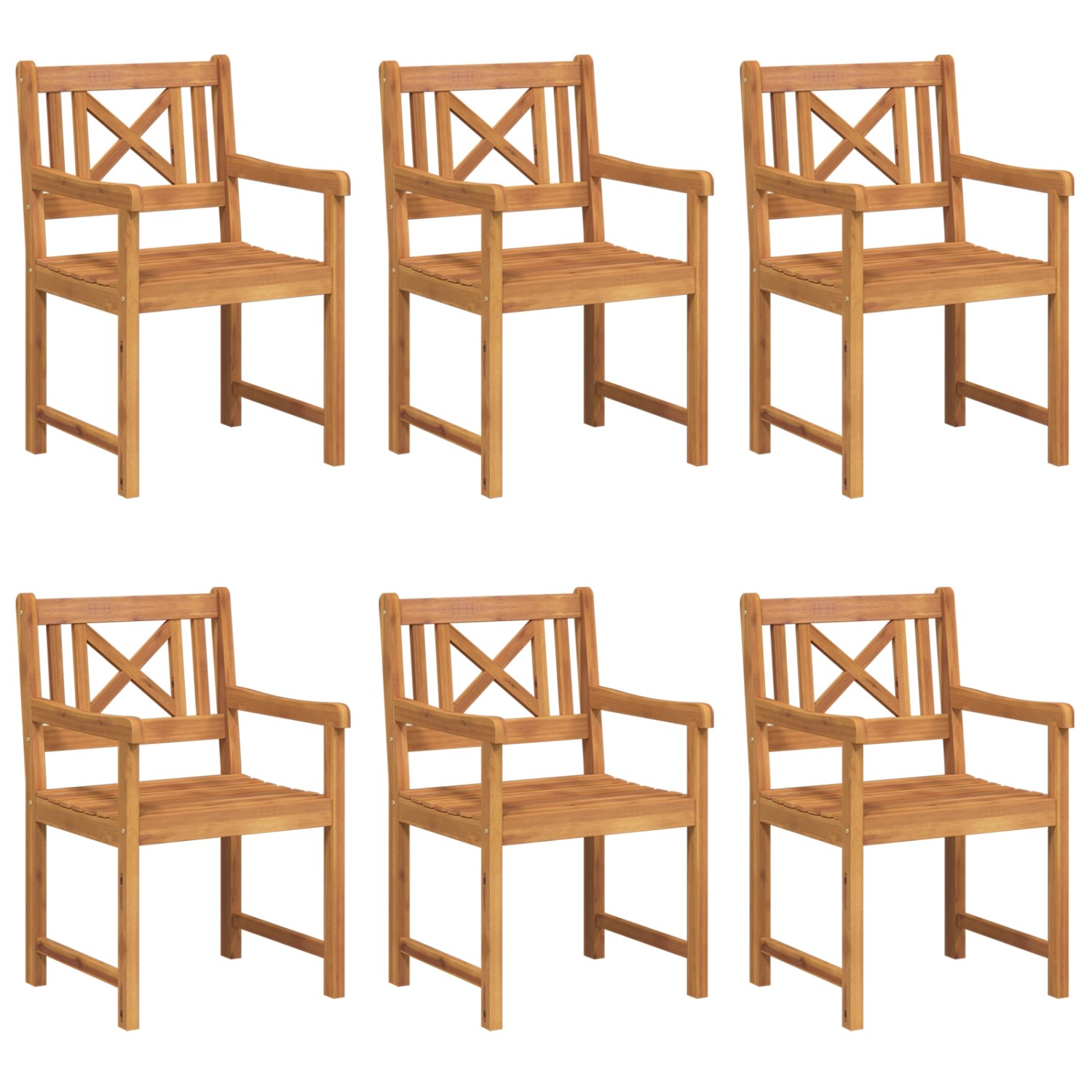 vidaXL Gartenstühle 6 Stück 56x55,5x90 cm Massivholz Akazie 3324847 günstig online kaufen