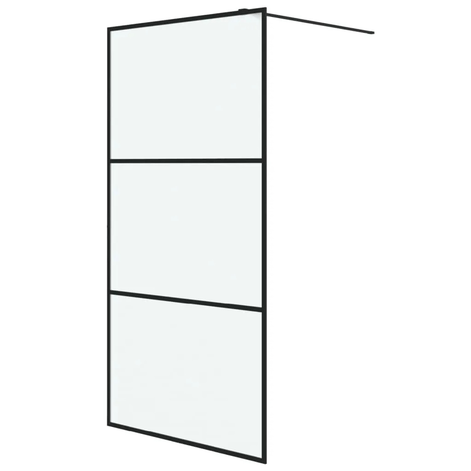 vidaXL Duschwand für Walk-In Dusche Schwarz 100x195 cm ESG Mattiert 152112