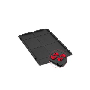 PROREGAL SparSet 5x Eurobox Nextgen Grip Mit Auflagedeckel Und Roten Verschlüssen HxBxT 32x40x60cm 65 Liter Schwarz Griffe Offen