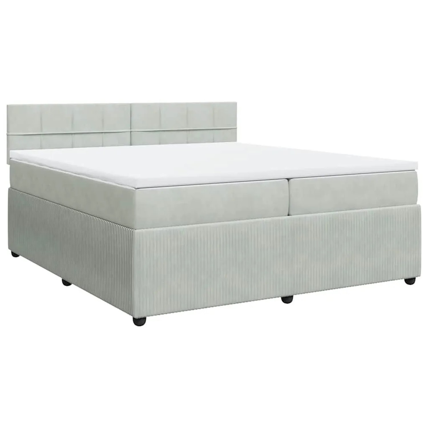 vidaXL Boxspringbett mit Matratze Hellgrau 200x200 cm Samt 3287830 günstig online kaufen