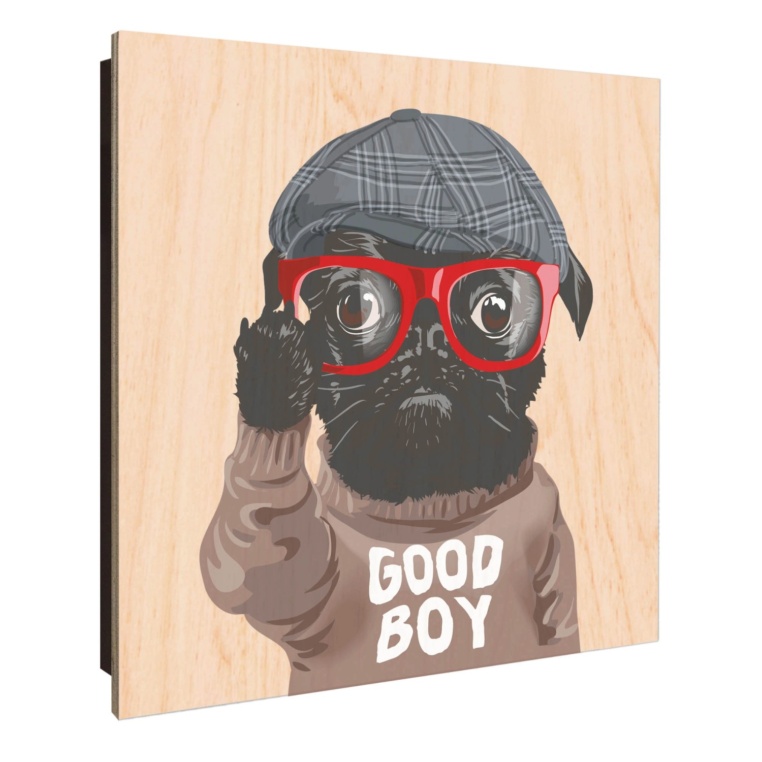 Banjado Großer Schlüsselkasten Holz 30x30cm Schwarz Scharnier Links 50 Hake günstig online kaufen