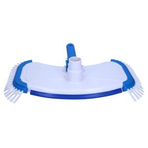 Amapool Pool-Bodensauger Deluxe, blau/weiß, mit seitlichen Bürsten für gründliche Poolreinigung.