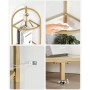 Vasagle Eckregal mit 5 Ebenen aus Hartglas und goldenem Rahmen, Details.