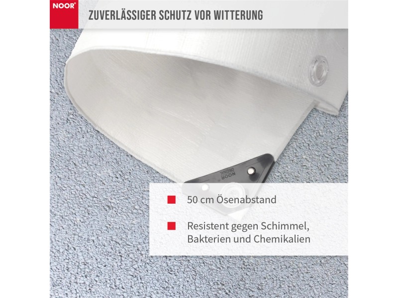 Weiße Abdeckplane 3-lagig, 3x4,5 M, Reißfest & UV-beständig – Inklusive Planenwerkzeug Für Garten, Bau & Lager