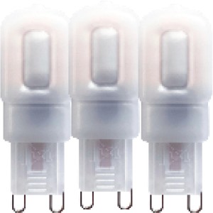 3er Set G9 LED Leuchtmittel, 2,5W, 240lm, warmweißes Licht für Tisch-, Schrank- und Stehlampen.