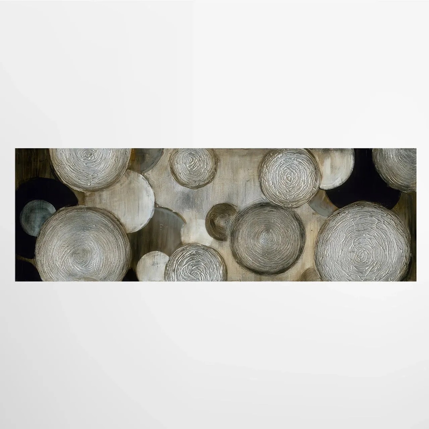 Art Universe Leinwandbild Abstrakte Kreise Dunkel 50 x 150 cm