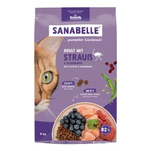 Sanabelle Katzen-Trockenfutter Adult mit Strauß & Blaubeeren 8 kg