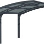 Palram Canopia Carport Arizone Wave mit gebogenem Dach und anthrazitfarbenen Pfosten.