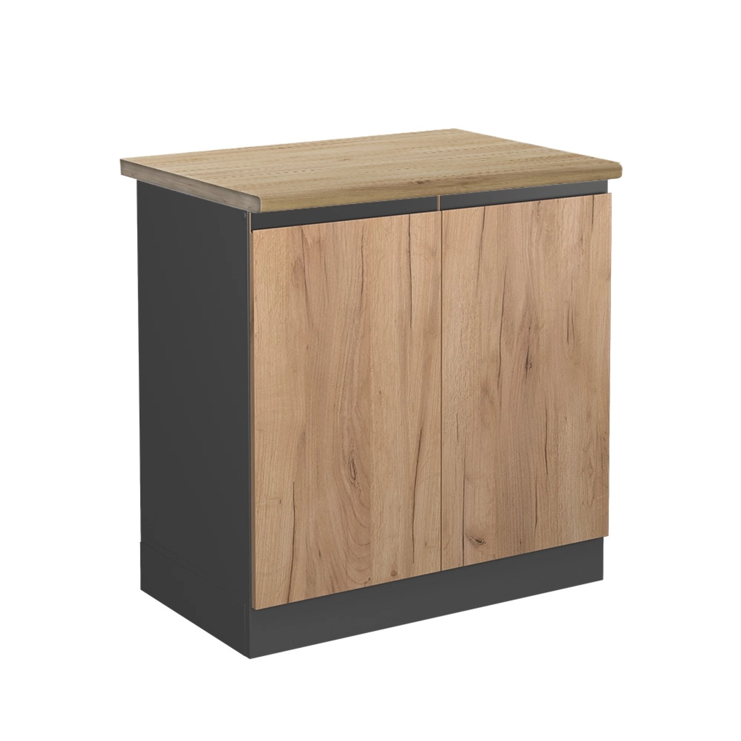 Vicco Spülenunterschrank R-Line Goldkraft Eiche/Anthrazit 80 cm AP Eiche mit Anthrazit Korpus