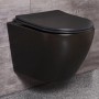 Bad Land WC SET Vorwandelement Geberit Duofix + Toilette ROLO Schwarz + Platte in Schwarz_6