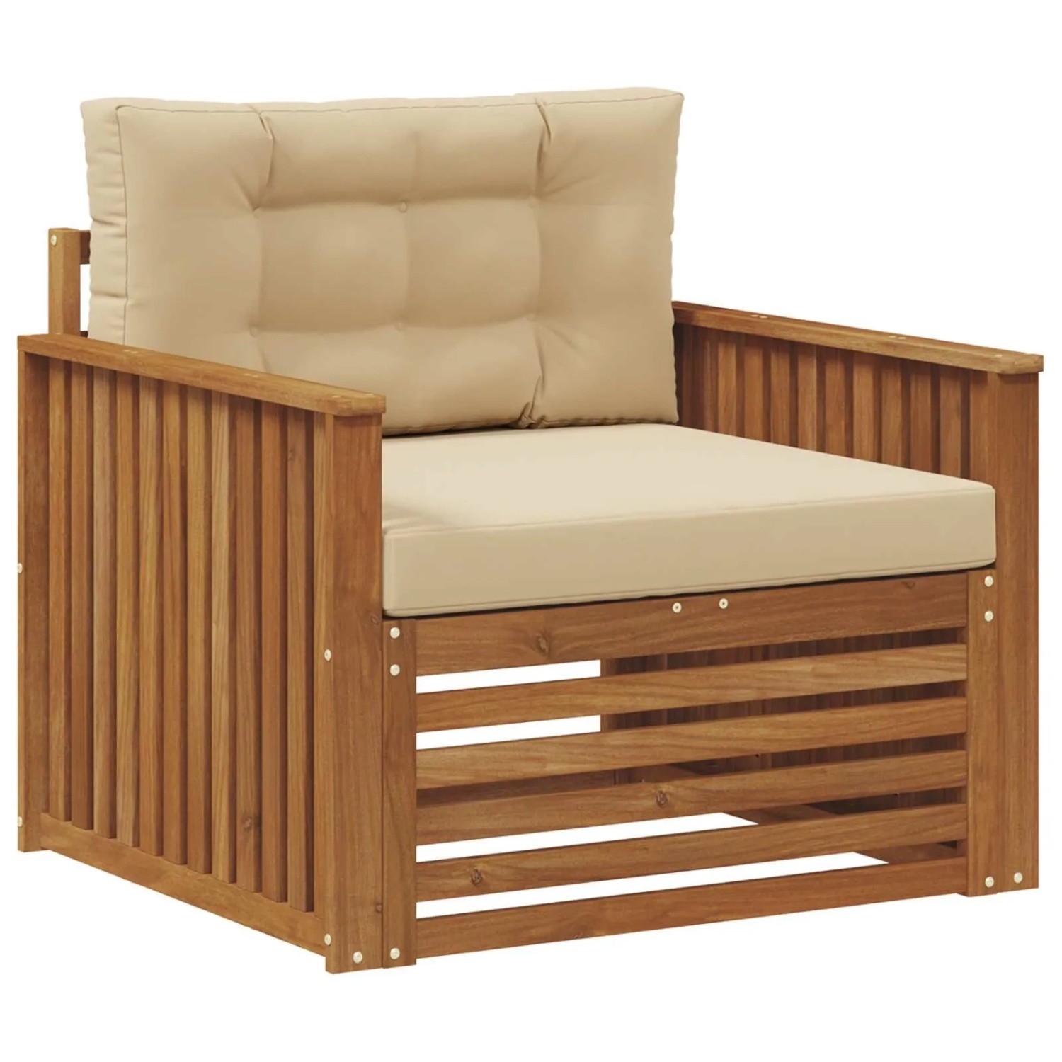 vidaXL Outdoor-Sofagarnitur Massives Akazienholz und Polyester Natur 3436393