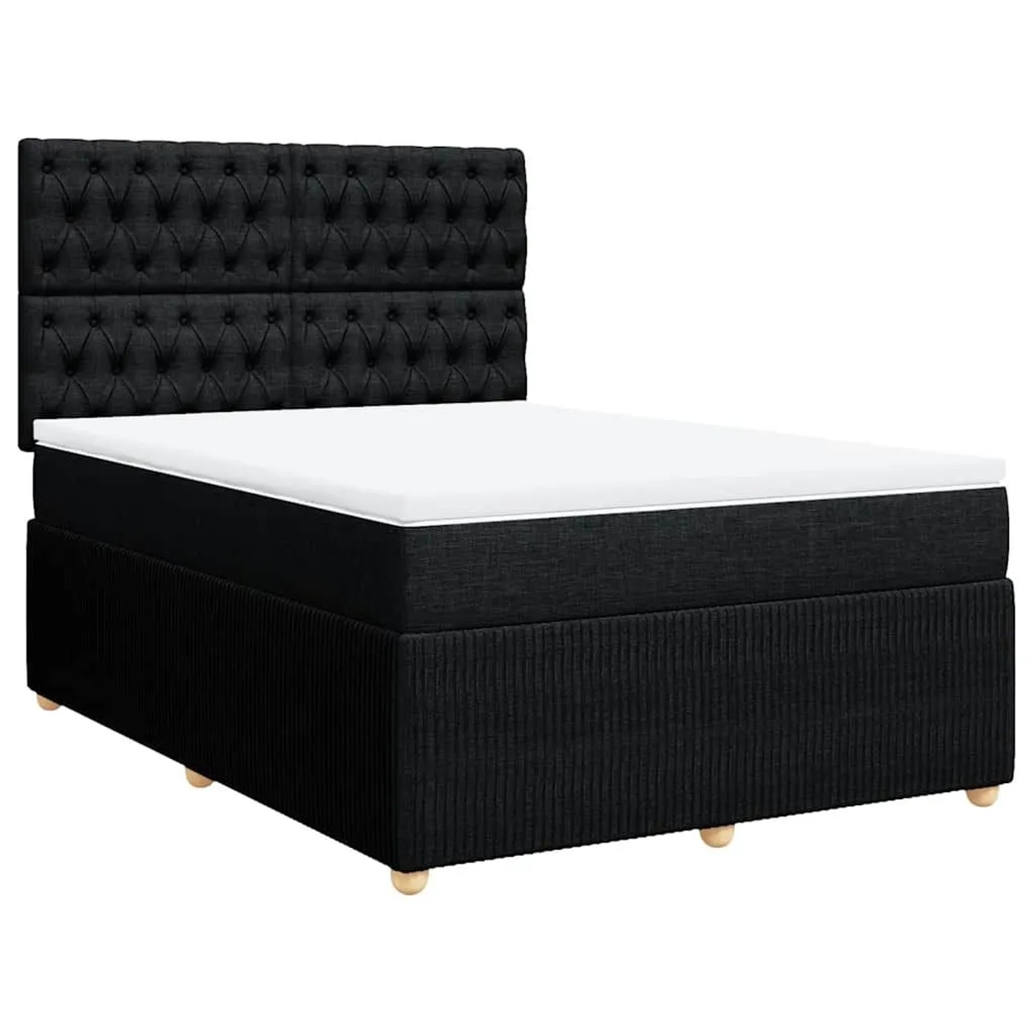 vidaXL Boxspringbett mit Matratze Schwarz 140x200 cm Stoff 3294388 günstig online kaufen