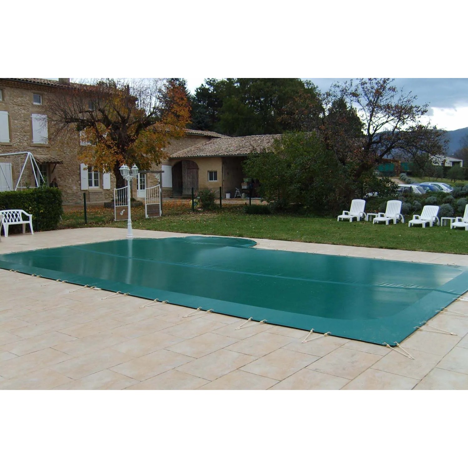 WaterWarden SCMG12X24 Pool-Sicherheitsabdeckung – 30,5 X 61 Cm, Grünes Netz, Inkl. Messinganker & Zubehör