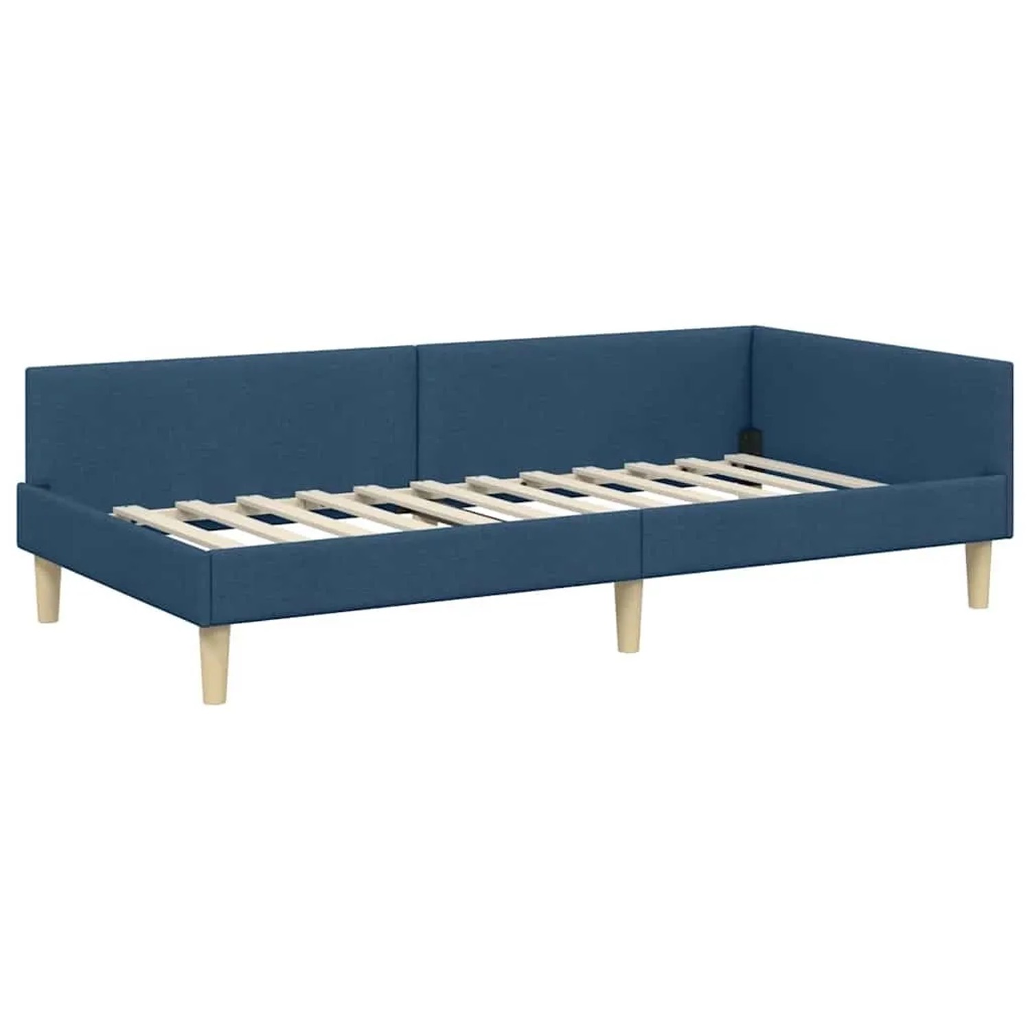 vidaXL Eckbettgestell mit Kopfteil Blau 90 x 200 cm Stoff 42016124 günstig online kaufen