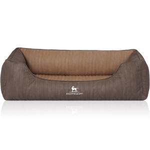 Knuffelwuff Hundebett Outlander XXL, orthopädisch, Kunstleder, coffee/braun, 120x85cm.