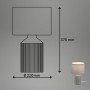 Brilo Tischleuchte Ino, graue Keramik, Ø 22cm, mit Maßangaben. Design-Tischlampe für gemütliches Licht.