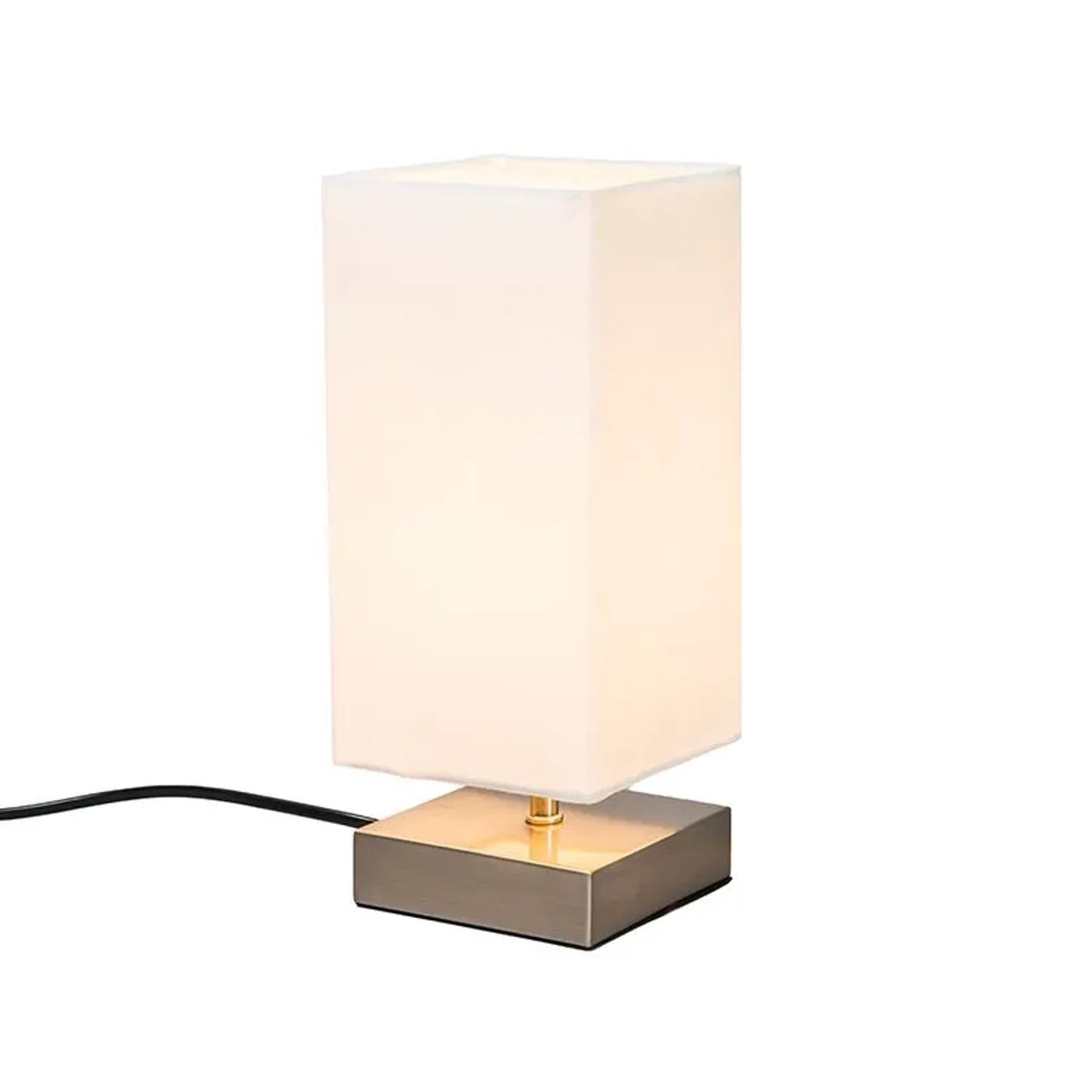 QAZQA Moderne Tischlampe Weiß mit Stahl Milo