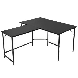 Costway Schreibtisch L-Form Gaming Computertisch Schwarz