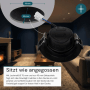 Schwarzer LUXULA LED Einbauspot, dimmbar mit Farbwahl, 7W, 600lm, 38° Abstrahlwinkel.