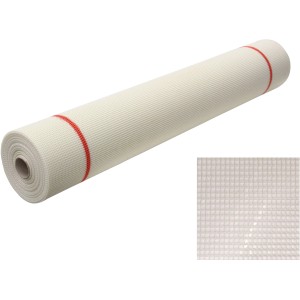 Rolle Glasfasergewebe, 1 m x 10 m, Putzträger, mit roter Markierung.