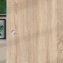Holzschiebetür in Eiche geplankt mit Griffloch, Melamindekor, 2060x940 mm.