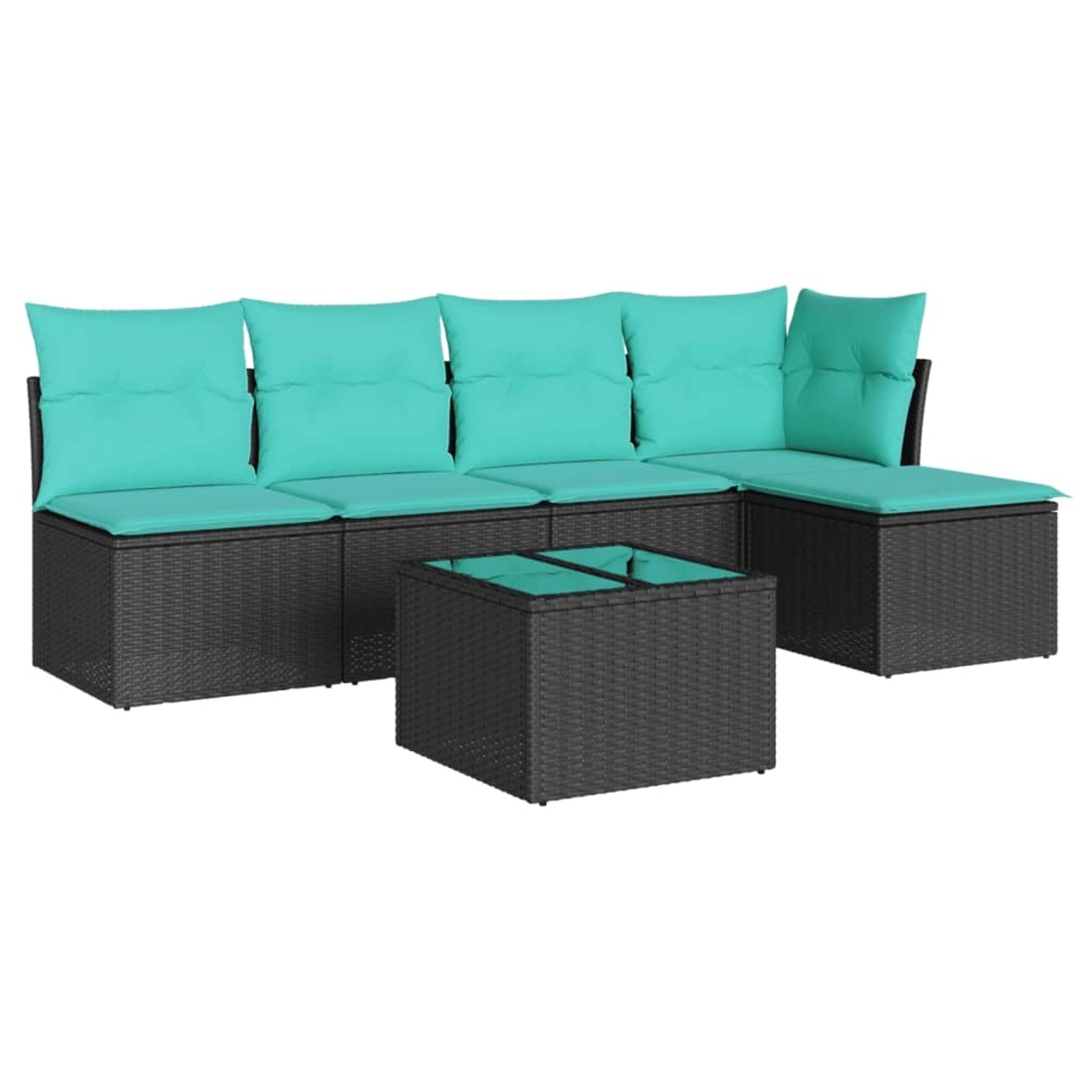 vidaXL 6-Tlg Garten-Sofagarnitur mit Kissen Schwarz Poly Rattan 3217527 günstig online kaufen