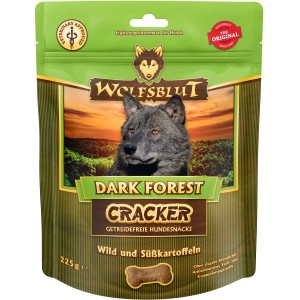 Wolfsblut Dark Forest Cracker Wild & Süßkartoffel Hunde-Belohnungssnacks im 225g Beutel.