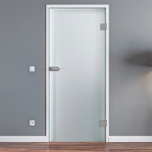 Levidor Glastür, 83,4x197,2 cm, satiniert, DIN-Rechts. Ideal für Büro/Studio, lichtdurchlässig.