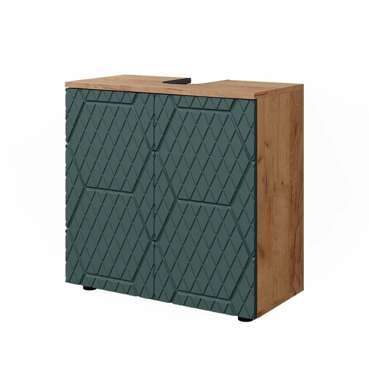 Vicco Waschbeckenunterschrank Irma Grün Goldkraft Eiche 60 x 59