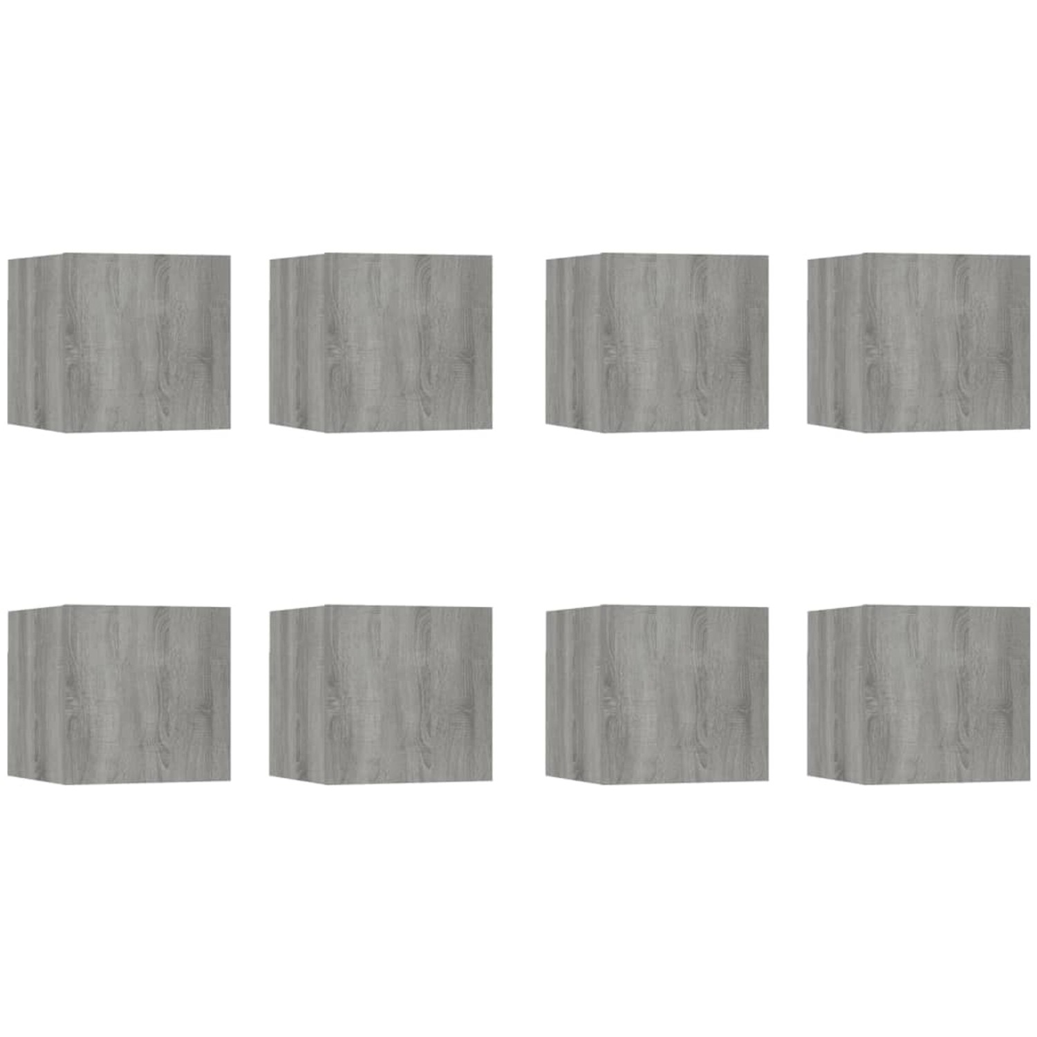 VidaXL TV-Wandschrank 8 Stk. Grau Sonoma 30,5x30x30 cm