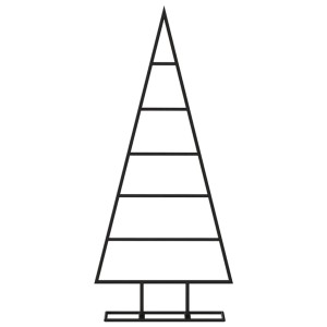 Schwarzer Metall-Weihnachtsbaum (90 cm) für DIY-Dekorationen.