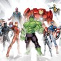 Komar Vliesfototapete mit Avengers-Motiv: Hulk, Iron Man, Captain America und weitere Superhelden.