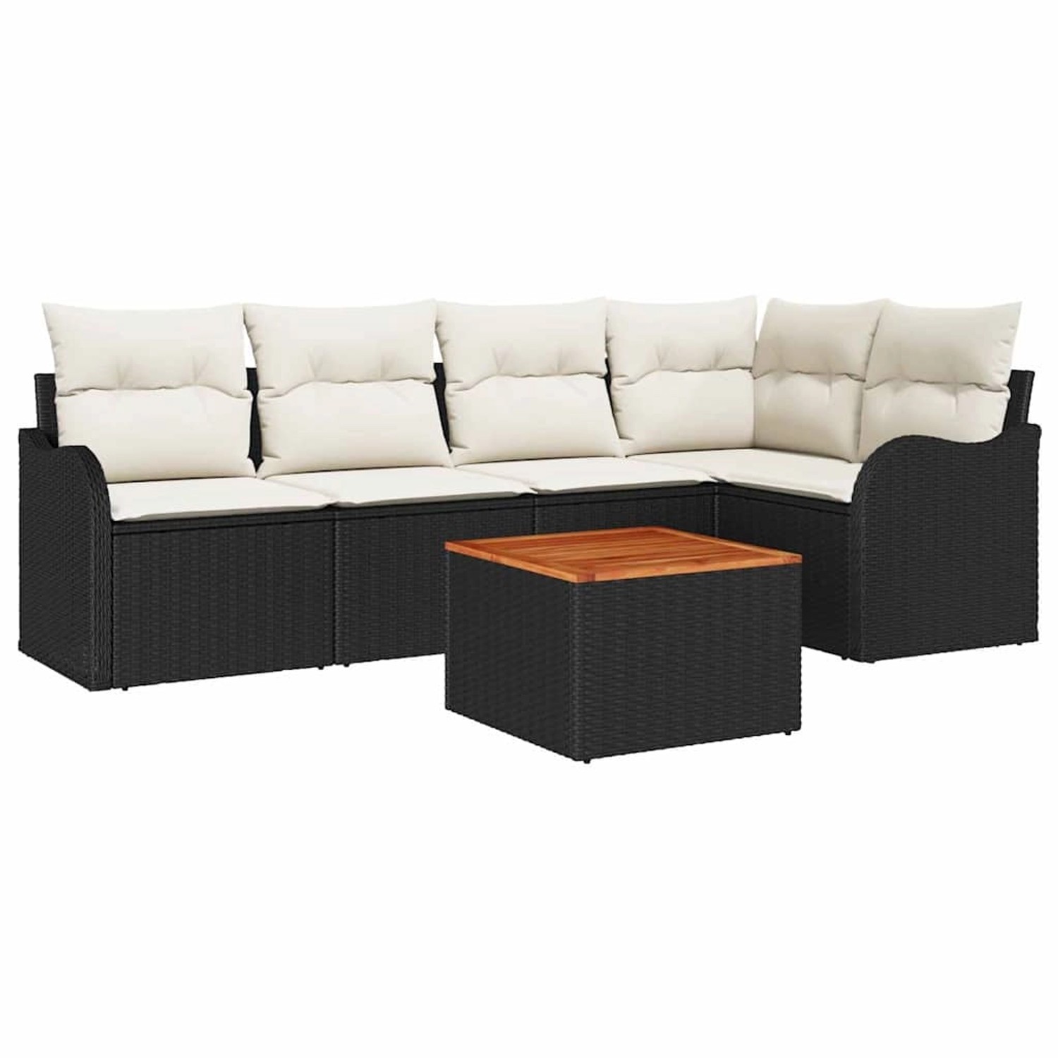 vidaXL Garten-Sofa-Set 6-Tlg Schwarz Weiß 3356122 günstig online kaufen
