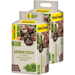 Floragard Bio-Kräutererde Aromatisch 50L (2x25L) im Doppelpack. Spezialerde für Kräuteranbau.