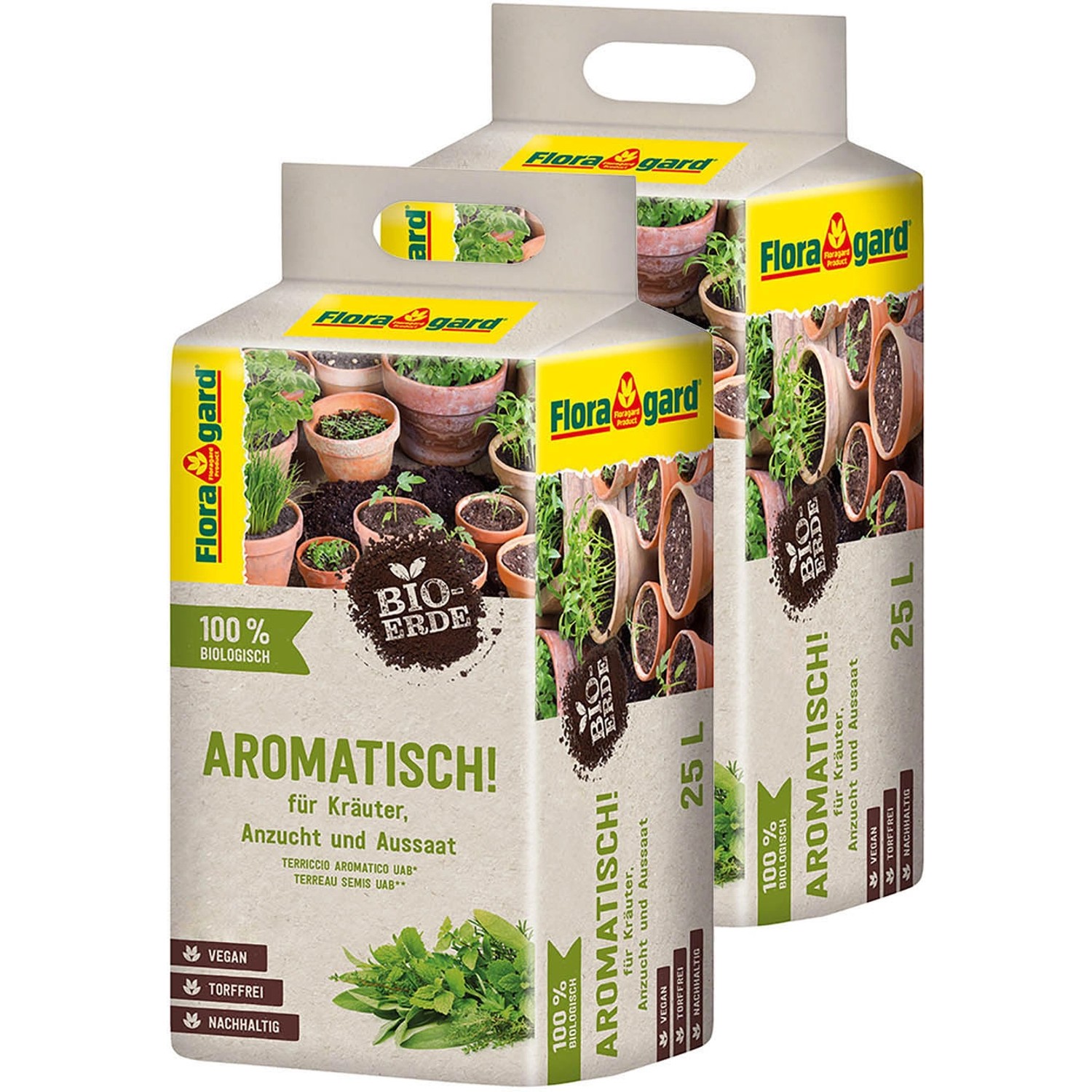 Floragard Bio-Kräutererde Aromatisch 50 l (2 x 25 l)