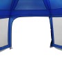 Detailaufnahme Poolzelt Azurblau mit Netzwänden, Eingangsbereich.