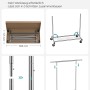 Songmics Kleiderständer Silber mit Rollen, ausziehbar, einfacher Aufbau in 3 Schritten.
