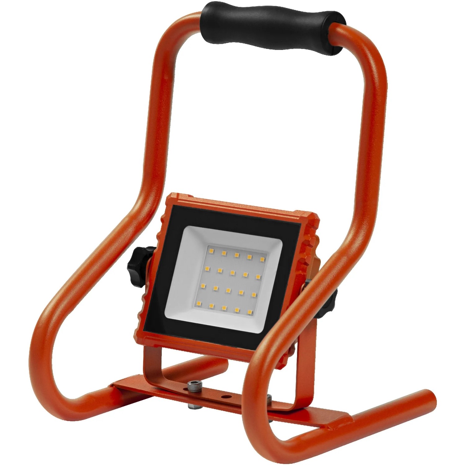 LED-Arbeitsleuchte Worklight von Ledvance, 10 W, mit Akku und orangefarbenem Gestell.