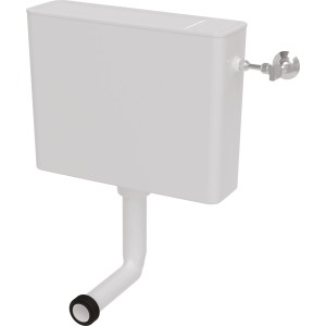 Weißer Siamp Spülkasten Tosca mit Start-Stopp-Technik für Stand-WC.