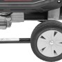 Detailaufnahme: Güde Stromerzeuger GSE 4701 RS Benzin mit Rad und Rahmen.